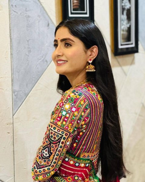 Geeta Rabari Wearing Multi Color Muslin Cotton Printed Navratri Lehenga Choli  Navratri Lehnega Choli