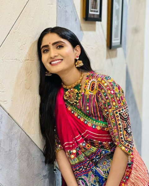Geeta Rabari Wearing Multi Color Muslin Cotton Printed Navratri Lehenga Choli  Navratri Lehnega Choli