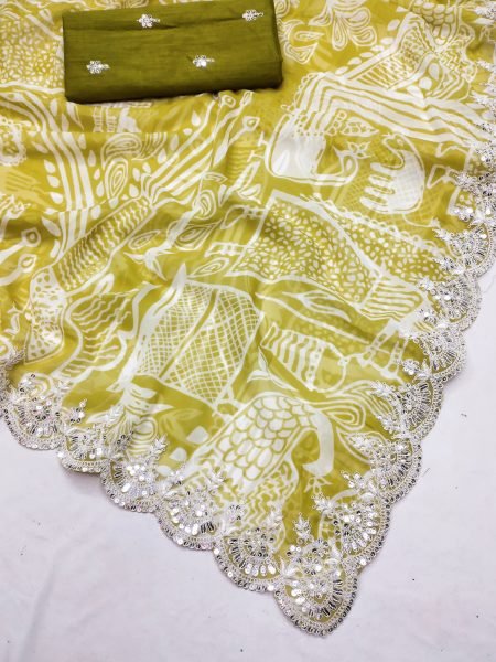 Georgette Chiffon Sarees with Unstitched Blouse Best Offer Now Georgette Sarees Wholesale