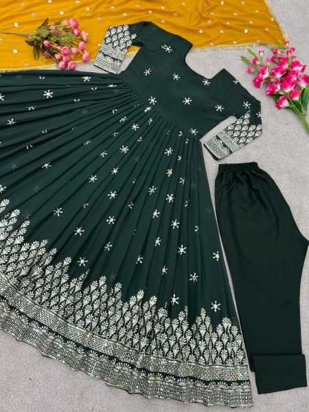  Georgette Indian Pakistani Wedding Party Wear Gown Ready To Wear Collection