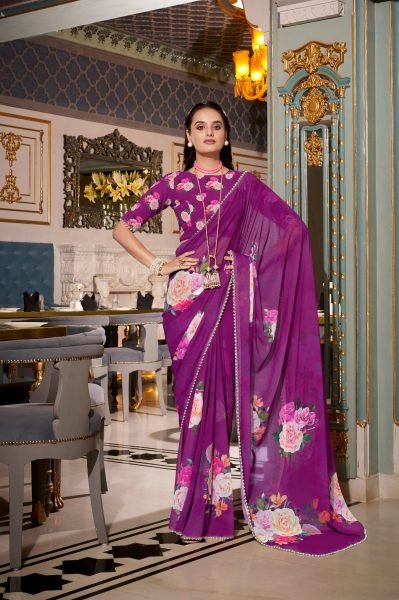 Georgette Saree with Smooth Finish Perfect for Elegant Celebrations Georgette Sarees Wholesale