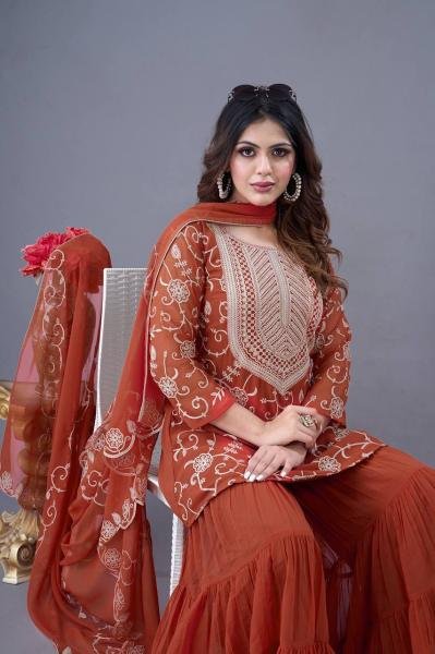 Georgette Wholesale Readymade Sharara Suit For Festival Wear Ready To Wear Collection