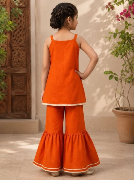 Girls Cotton Blend Embroidered Co Ord Set For Party Wear Girls Wear