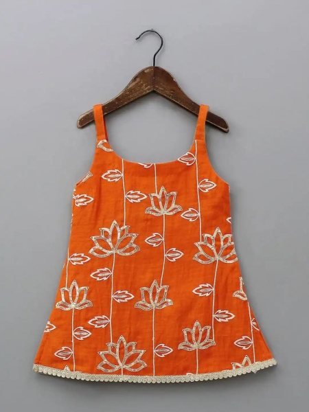 Girls Cotton Blend Embroidered Co Ord Set For Party Wear Girls Wear