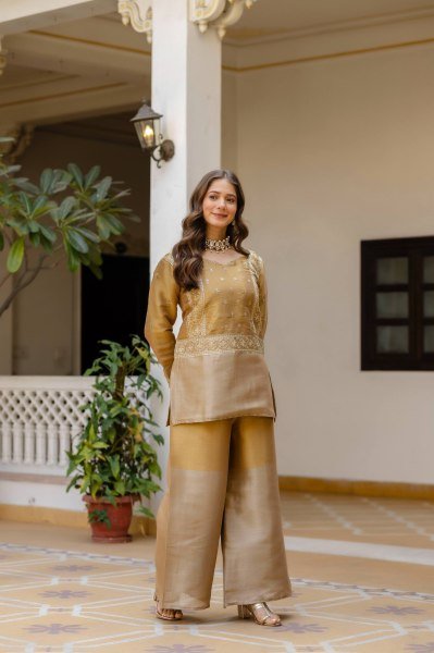 Glamorous Gold Coin Lehenga with Beads and Thread Embroidery for Wedding Wear Ready To Wear Collection
