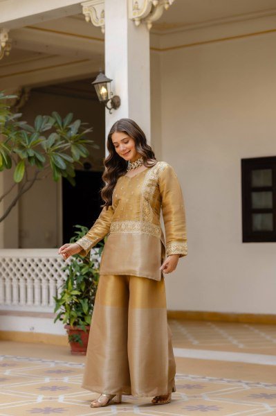 Glamorous Gold Coin Lehenga with Beads and Thread Embroidery for Wedding Wear Ready To Wear Collection