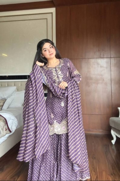 Glamorous Lavender Ready to Wear Front and Back Embroidery Diamond Work for Reseller at Wholesale Rate Ready To Wear Collection