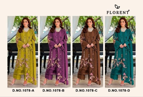 Glamorous Mahendi Green Cotton Suit Material with Heavy Embroidery Detailing Pakistani Suits Wholesale