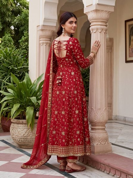Glamorous Occasion Wear Red Gown with Premium Touch For Weddings  Ready To Wear Collection