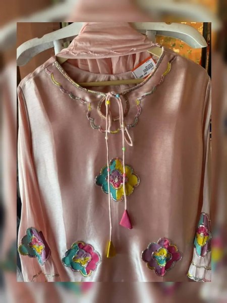 Glamorous Pink Crape Silk Farsi Suit Set with Sequence Embroidery Work Ready To Wear Collection