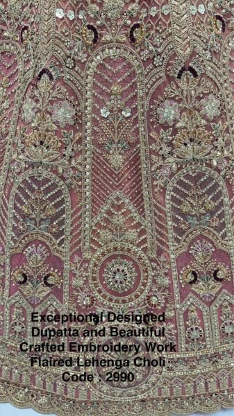 Glamorous Pink Premium Net Lehenga with Thread and Dori Work for Bridal Functions Bridal Lehenga Choli