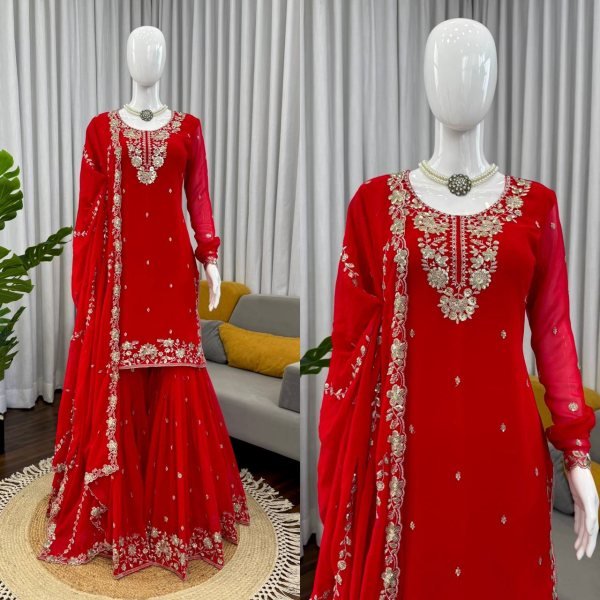Glamorous Ready to Wear Georgette Sharara Outfit for Boutique Buyers Ready To Wear Collection
