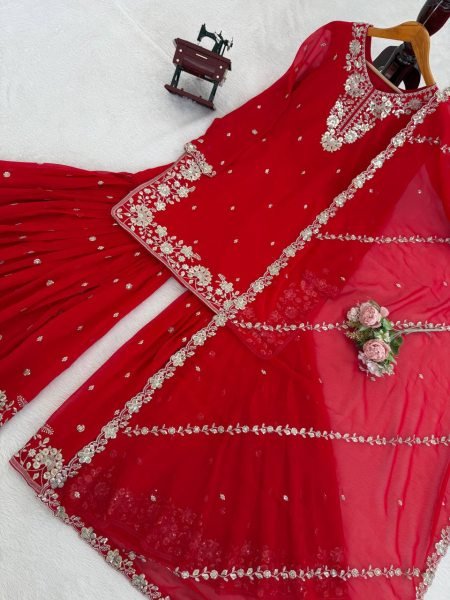 Glamorous Ready to Wear Georgette Sharara Outfit for Boutique Buyers Ready To Wear Collection