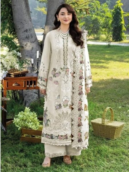 Glamorous White Cotton Chikankari Suit Set with Designer Dupatta for Festive Gatherings 