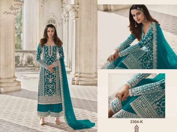 Glorious Teal Blue Functional Wear Pakistani Suit with Matching Bottom and Dupatta at Manufacturer Rate Embroidery Suits Wholesale