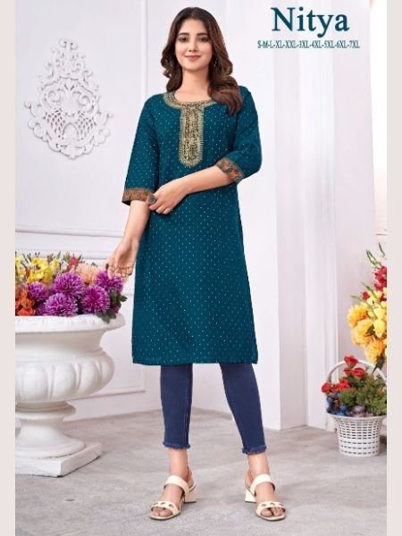 GOLD KHADI PRINT EMBROIDERY CODDING SEQUENCE WORK straight cut kurti Cotton Kurtis Wholesale