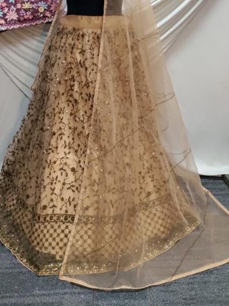 Golden Color Soft Net Wedding Wear Designer Lehenga Designer Lehenga Choli