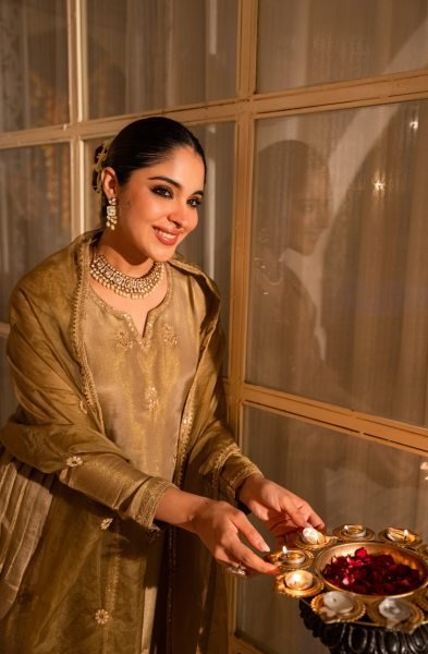 Golden Olive Chanderi Silk Anarkali Kurta And Organza Dupatta Set Anarkali Kurtis 