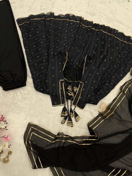 Gorgeous Black Anarkali Gown with Georgette Dupatta Anarkali Kurtis 