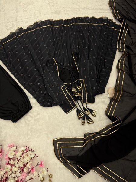 Gorgeous Black Anarkali Gown with Georgette Dupatta Anarkali Kurtis 
