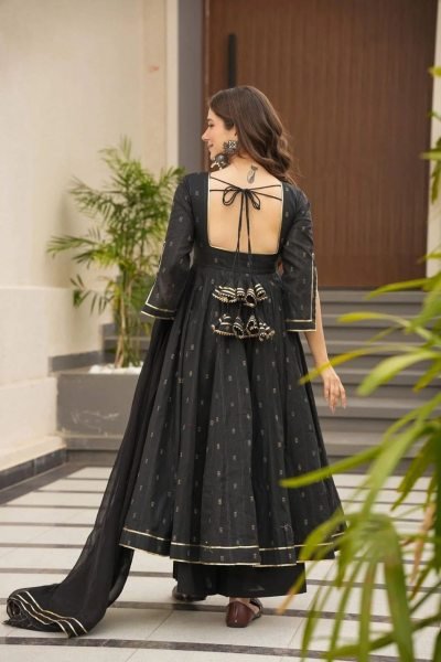 Gorgeous Black Anarkali Gown with Georgette Dupatta Anarkali Kurtis 