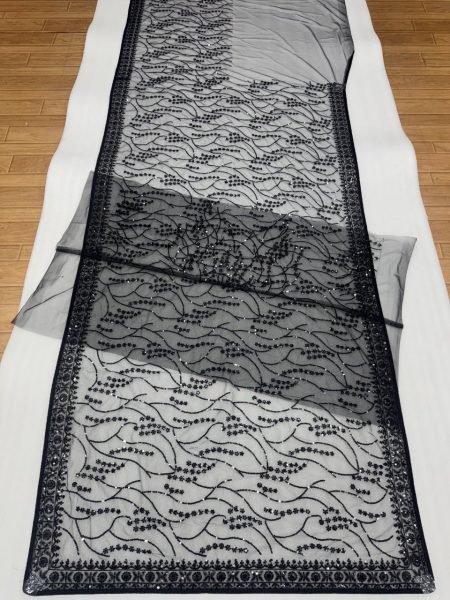 Gorgeous Black Butterfly Net Embroidered Saree with Designer Blouse for Manufacturer  Bollywood Fancy Sarees Wholesale