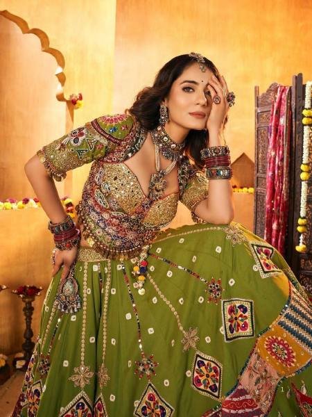 Black Navratri Special Lehenga Choli Gujarati Garba Night Chaniya Choli