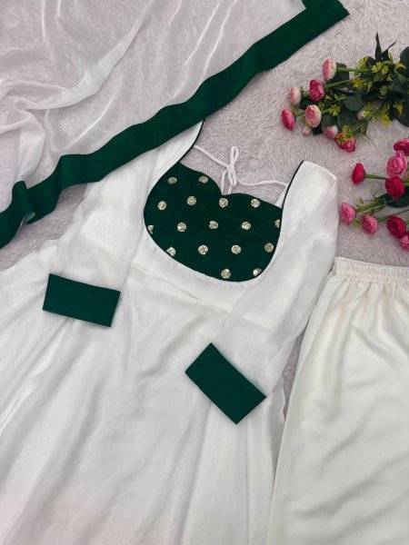 Gorgeous Green Heavy Embroidered Anarkali Suit with Umbrella Flair for Wedding Wear Ready To Wear Collection