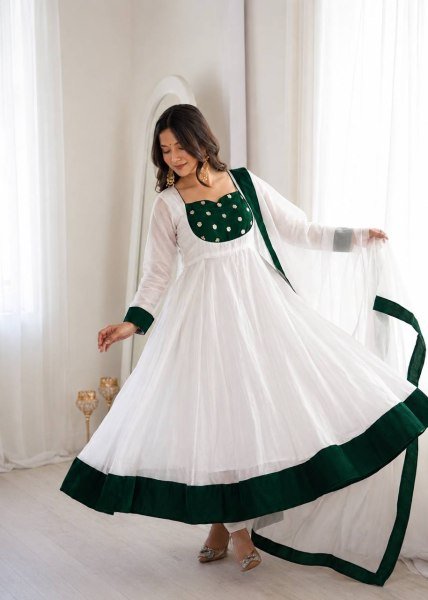 Gorgeous Green Heavy Embroidered Anarkali Suit with Umbrella Flair for Wedding Wear Ready To Wear Collection