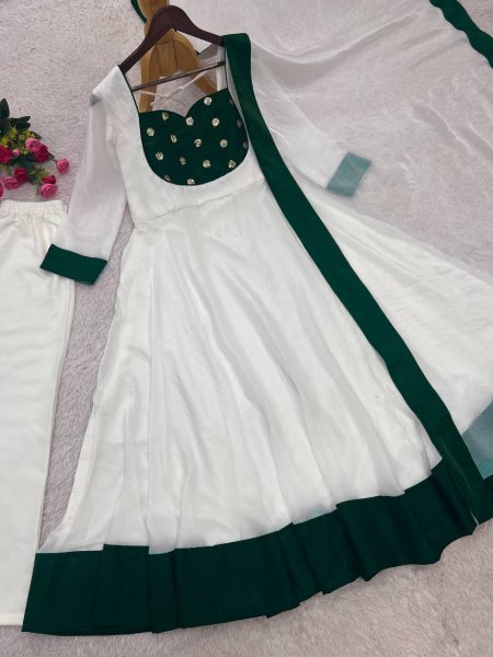Gorgeous Green Heavy Embroidered Anarkali Suit with Umbrella Flair for Wedding Wear Ready To Wear Collection