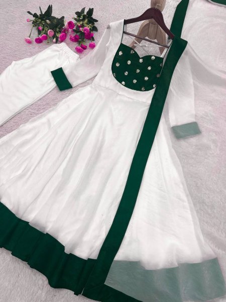 Gorgeous Green Heavy Embroidered Anarkali Suit with Umbrella Flair for Wedding Wear Ready To Wear Collection