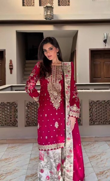 Gorgeous Maroon Faux Georgette Embroidered Kurti with Embroidery 5mm Sequence Work Patiyala Salwar and Dupatta Set Ready To Wear Collection