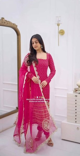 Gorgeous Pink Digital Printed Faux Georgette Top Sharara with Fancy Handwork and Dupatta Ready To Wear Collection