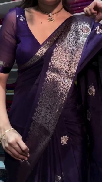 Gorgeous Purple Banarasi Soft Silk Saree with Traditional Zari Weaving for Festive Wear Silk Sarees Wholesale