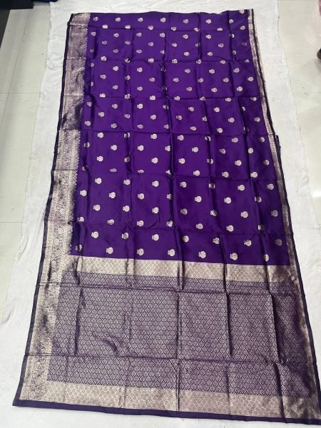Gorgeous Purple Banarasi Soft Silk Saree with Traditional Zari Weaving for Festive Wear Silk Sarees Wholesale