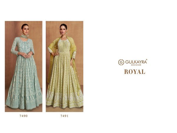 Gorgeous Yellow georgette anarkali suit by Gulkayra Designer   Wedding Bridal Dress Wholesale