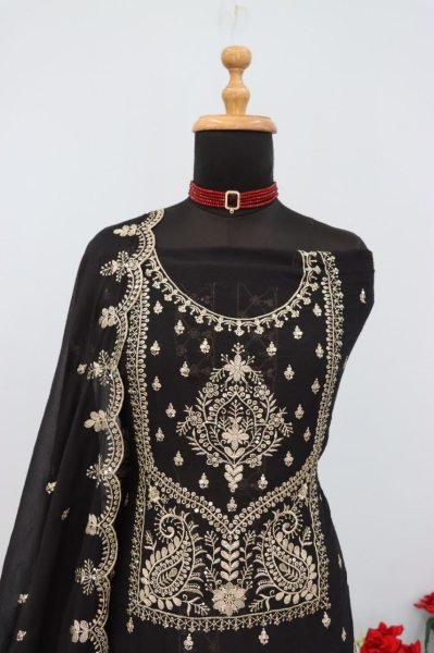 Graceful Black Boutique Style Rangoli Crush Semi Stitched Salwar Suit At Manufacturer  Churidar Salwar Suits Wholesale