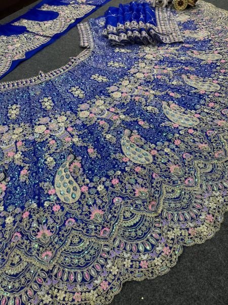 Graceful Blue Wedding Wear Designer Lehenga for Boutique Collection Bridal Lehenga Choli