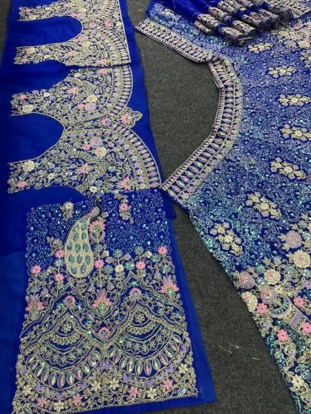 Graceful Blue Wedding Wear Designer Lehenga for Boutique Collection Bridal Lehenga Choli