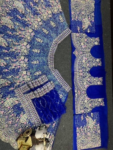 Graceful Blue Wedding Wear Designer Lehenga for Boutique Collection Bridal Lehenga Choli