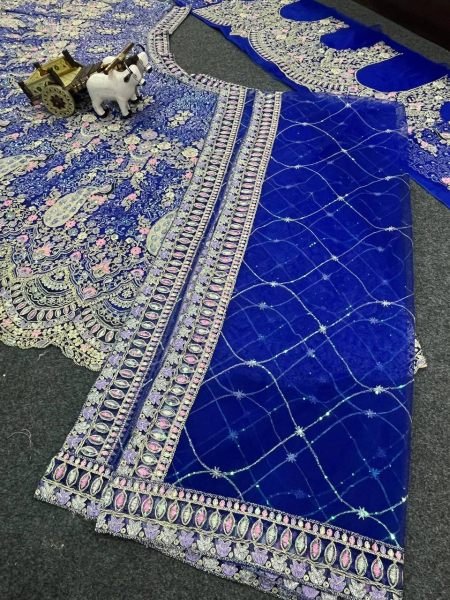 Graceful Blue Wedding Wear Designer Lehenga for Boutique Collection Bridal Lehenga Choli