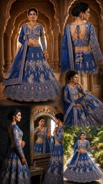 Graceful Blue Wedding Wear Designer Lehenga for Boutique Collection Bridal Lehenga Choli