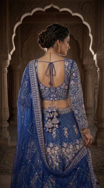 Graceful Blue Wedding Wear Designer Lehenga for Boutique Collection Bridal Lehenga Choli