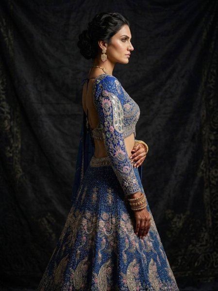 Graceful Blue Wedding Wear Designer Lehenga for Boutique Collection Bridal Lehenga Choli