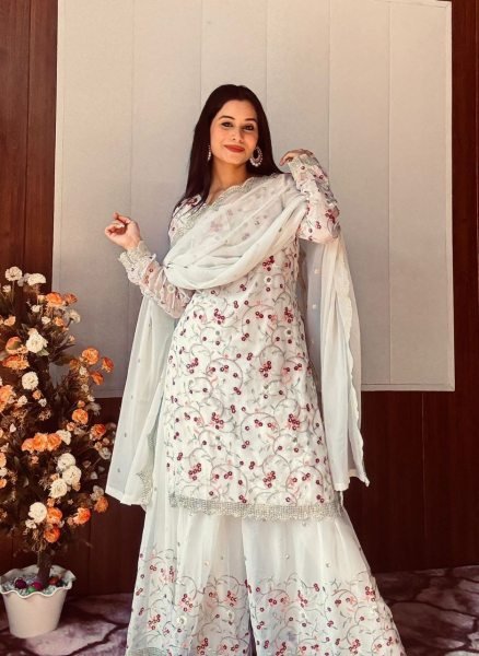 Graceful  Chinnon Silk Embroidered Ready-to-Wear Full Sleeve Kurti, Heavy Work Pant & Dupatta with Lace & Digital Print for Wedding & Festive Wear Ready To Wear Collection