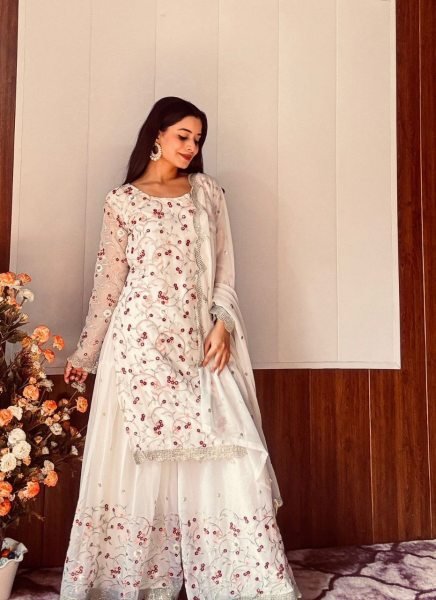 Graceful  Chinnon Silk Embroidered Ready-to-Wear Full Sleeve Kurti, Heavy Work Pant & Dupatta with Lace & Digital Print for Wedding & Festive Wear Ready To Wear Collection