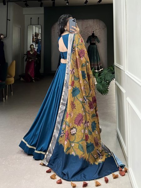 Graceful Chinon Silk Lehenga Choli with Lace Detailing and Tussar Silk Dupatta Designer Lehenga Choli