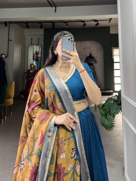 Graceful Chinon Silk Lehenga Choli with Lace Detailing and Tussar Silk Dupatta Designer Lehenga Choli