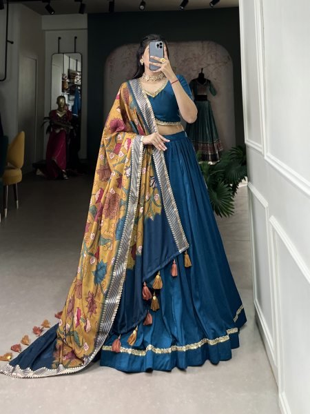 Graceful Chinon Silk Lehenga Choli with Lace Detailing and Tussar Silk Dupatta Designer Lehenga Choli
