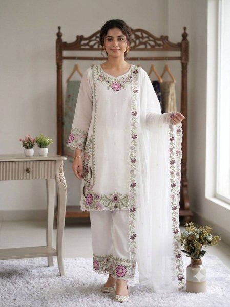 Graceful Fox Georgette Palazzo Suit Set for Festive   Party Wear Ready To Wear Collection